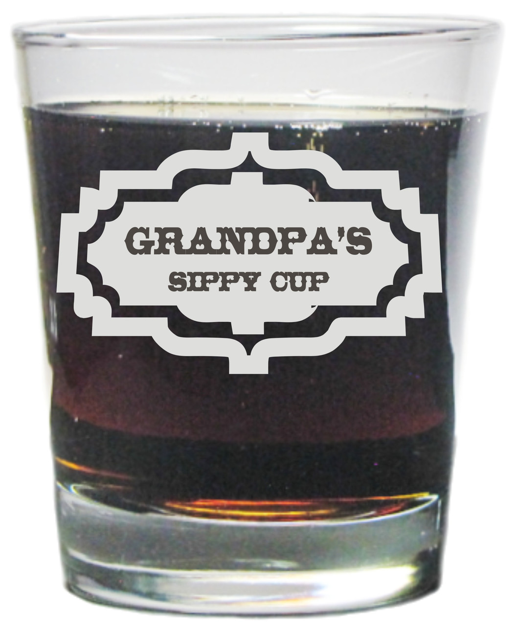 Grandpa's Sippy Cup - Engraved Hi-Ball Rocks Glass - 13 Oz - Permanently Etched - Fun & Unique Gift!