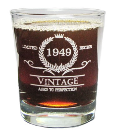 Vintage 1949 Special Edition Aged To Perfection - 70th Birthday - Engraved Hi-Ball Rocks Glass - 13 Oz - Permanently Etched - Fun & Unique Gift!
