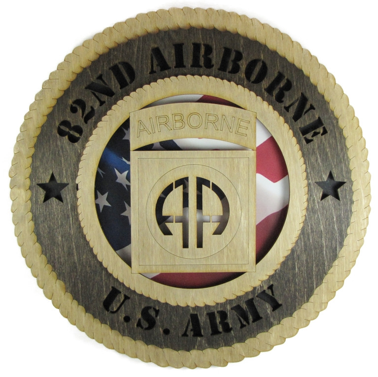 82nd Airborne Division Plaque with American Flag