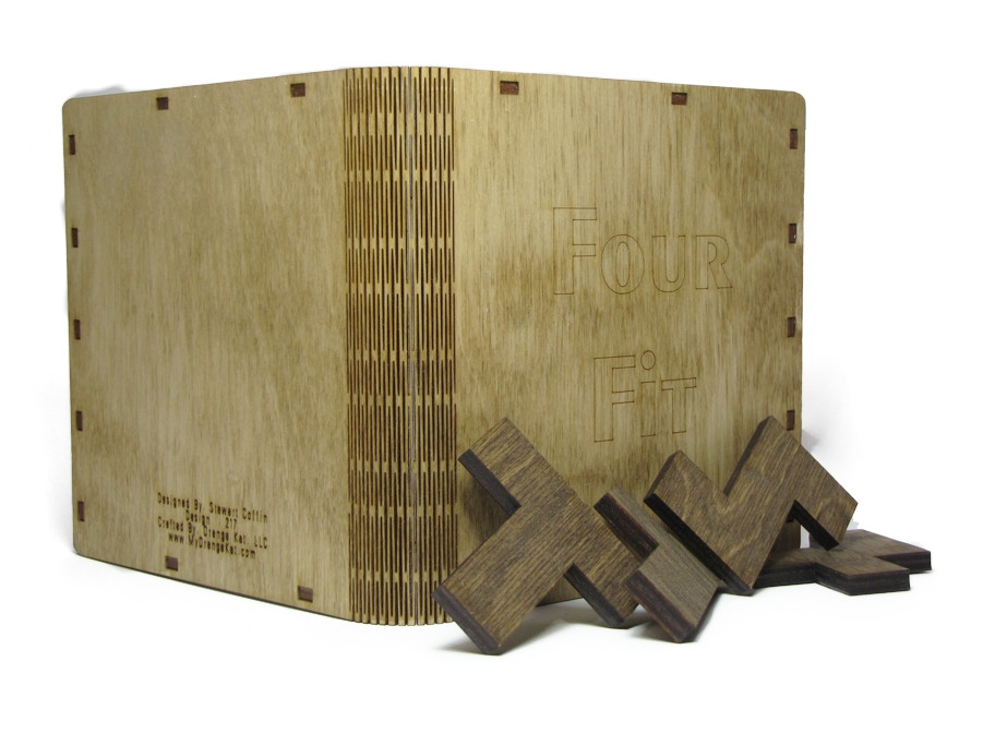 Four Fit Wooden Bookshelf Hinged Puzzle