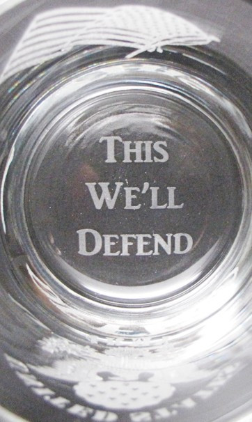 United States Army with American Flag and This We'll Defend 16oz. Engraved Pint Glass / Beer Glass