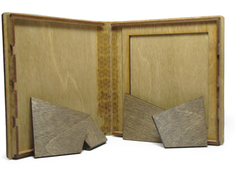 Few Tile Wooden Bookshelf Hinged Puzzle