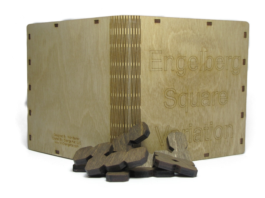 Engleberg Square Variation Wooden Bookshelf Hinged Puzzle