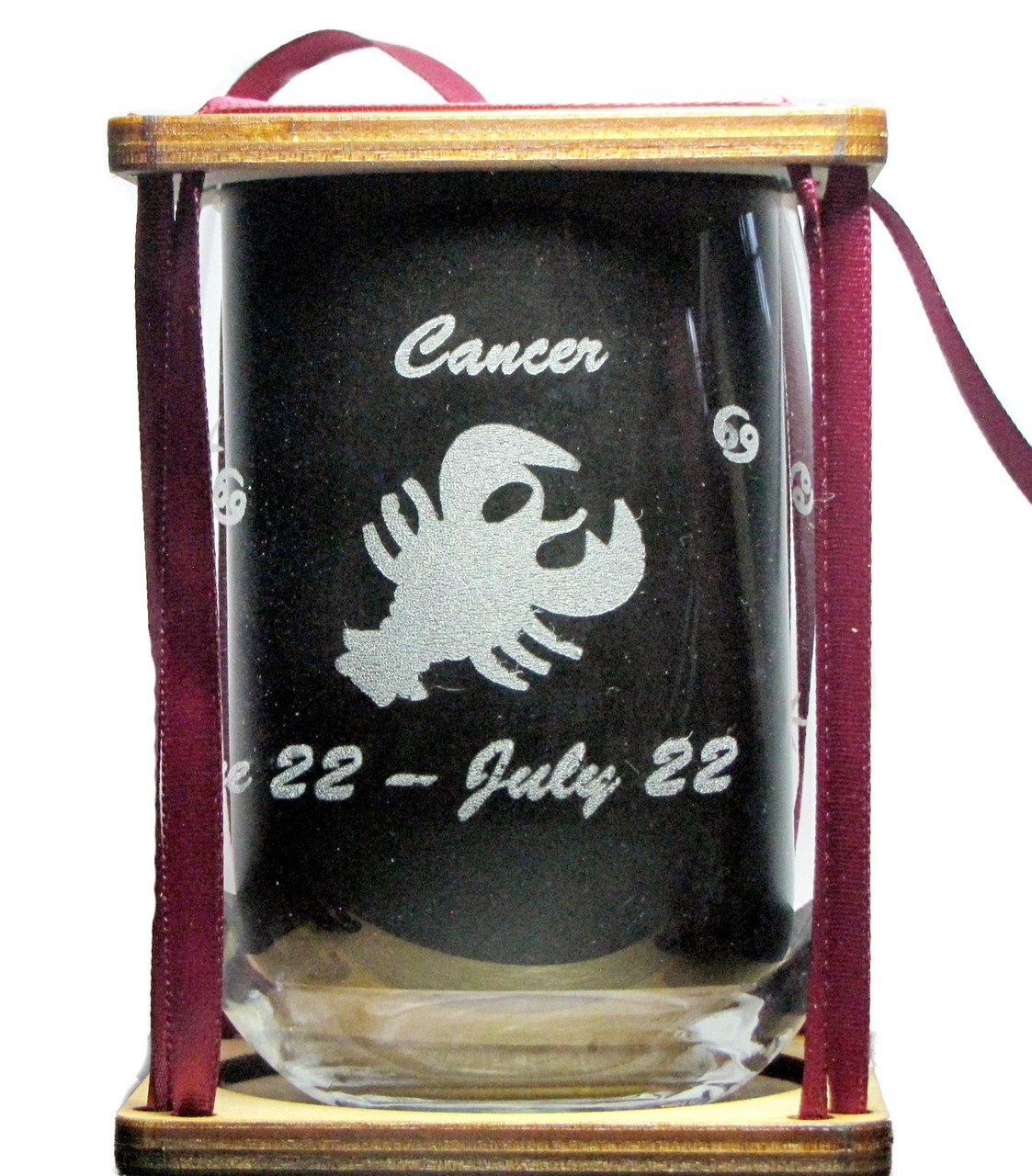 Cancer Astrological Sign 360 Degree Engraved Stemless Wine Glass