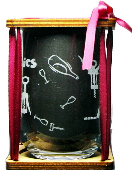 WINE AEROBICS 360 Degree Engraved Stemless Wine Glass