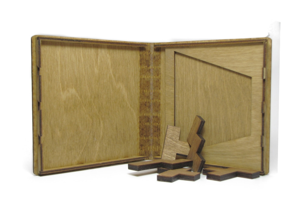 Basket Case Wooden Bookshelf Hinged Puzzle