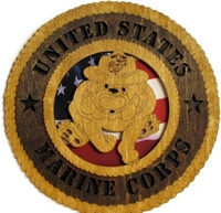 Marine Corps Bulldog Plaque with American Flag