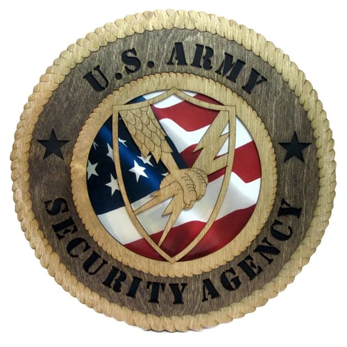 Security Agency Plaque with American Flag
