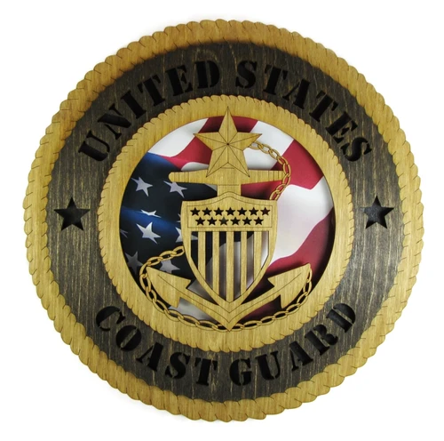 Coast Guard Senior Chief Petty Officer Plaque with American Flag