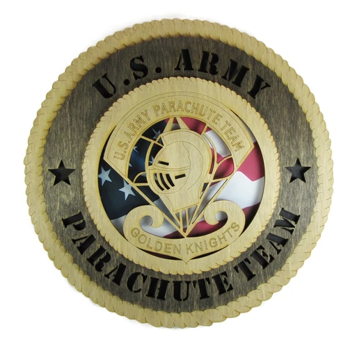 Golden Knights Parachute Team Plaque with American Flag