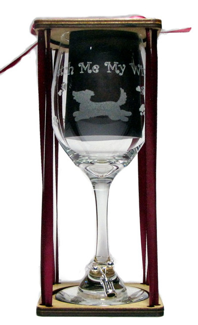 Fetch Me My Wine Stemmed Wine Glass with Charm and Presentation Packaging