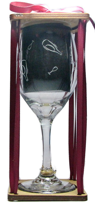 Drink Up Witches! Stemmed Wine Glass with Charm and Presentation Packaging