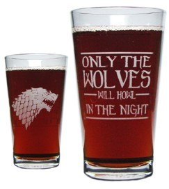 Lannister, Stark, Targaryens and Baratheon Gift Set with Four 16 Oz. Pint Glasses / Beer Glasses