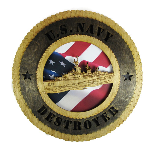 U.S. Navy Destroyer 12" Wooden Plaque