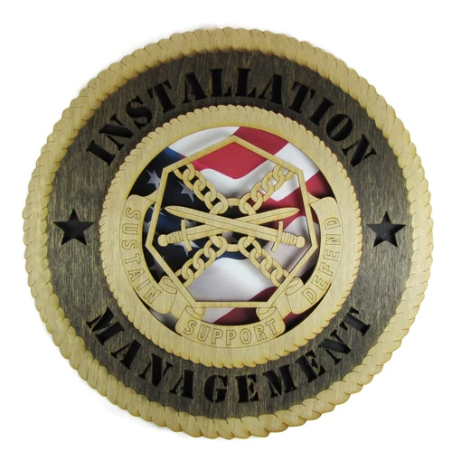 U.S. Army Installation Management Command (IMCOM) 12" Wooden Plaque