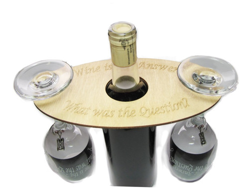 Wine Is The Answer! Wine Glasses with Bottle Topper Gift Set