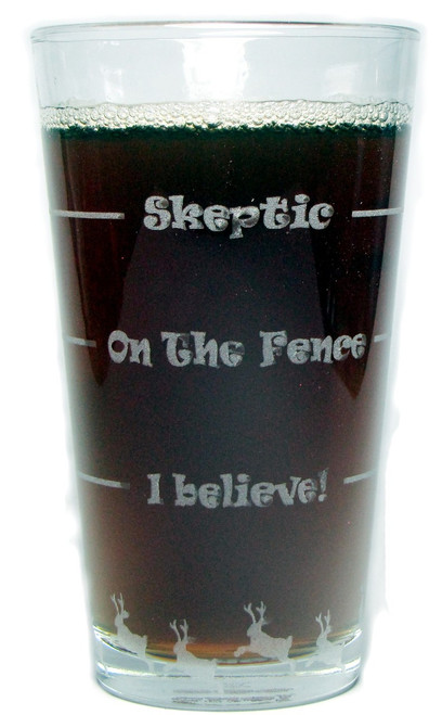 Jackalope "Drink 'Till You Believe" 16 Ounce Heavy Duty Laser Engraved Pint Glass / Beer Glass