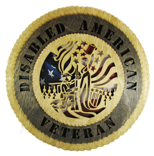 Disabled American Veteran (DAV) 12" Wooden Plaque