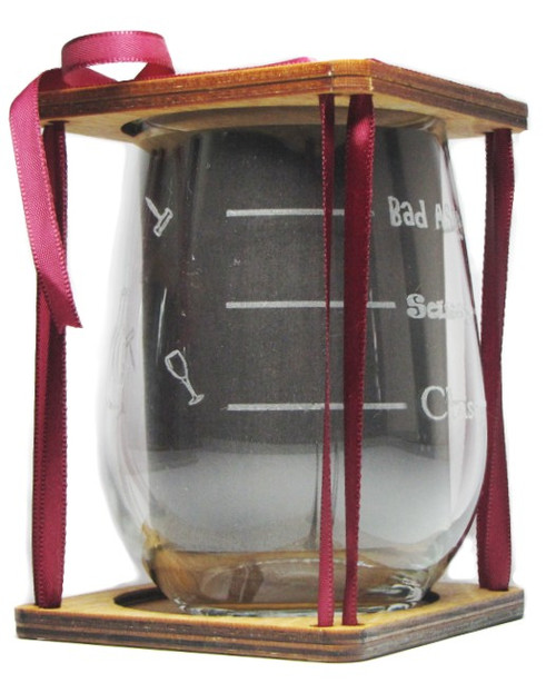 Classy, Sassy, Bad Assy 360 Degree Engraved Stemless Wine Glass