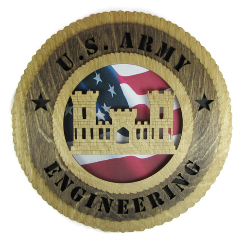 U.S. Army Engineering Corps 12" Wooden Plaque
