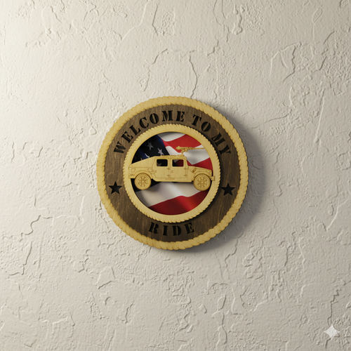 Humvee 12" Wooden Plaque