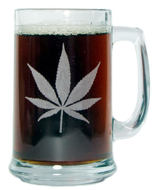 Marijuana Leaf 15oz. Beer Mug with Handle