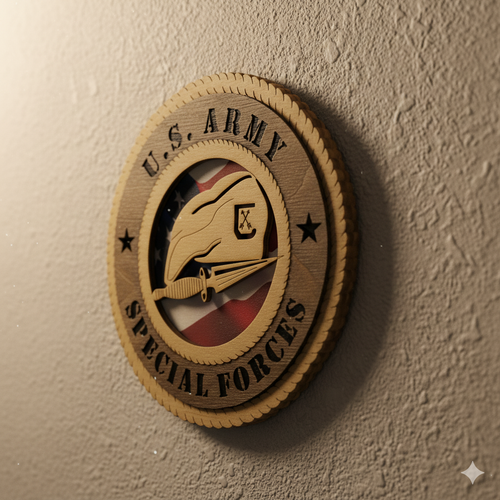 Army Special Forces 12" Wooden Plaque