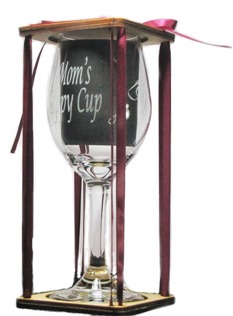 Mom's Sippy Cup Stemmed Wine Glass with Charm and Presentation Packaging