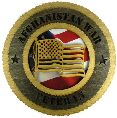 Afghanistan War Veteran Plaque with American Flag