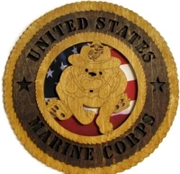 Marine Corps Bulldog Plaque with American Flag