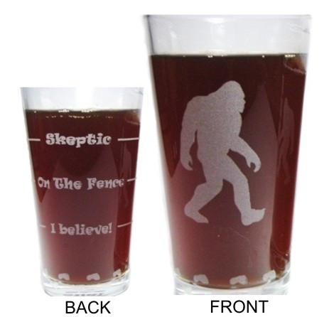 Bigfoot Sasquatch "Drink 'Till You Believe" 16oz. Laser Engraved Pint Glass / Beer Glass