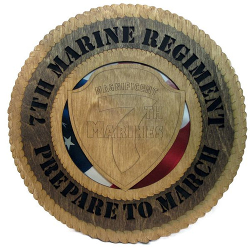 7th Marine Regiment Plaque with American Flag