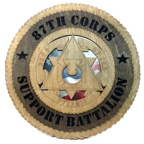 87th Corps Support Battalion Plaque with American Flag