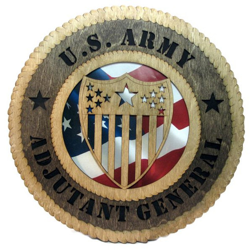 Adjutant General Corps Plaque with American Flag