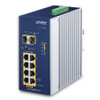 8 x 1G PoE 802.3at 12V Booster + 2 x 100/1000X SFP Industrial PoE Switch