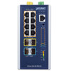 8 x GbE PoE 802.3bt + 2 x 1G/2.5G SFP + 2 x 10G SFP+ L3 Managed Industrial Switch
