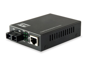 Sc Rj45 RJ45 to SC Gigabit Media Converter, Single-Mode Fiber, 20km - Indigo ...