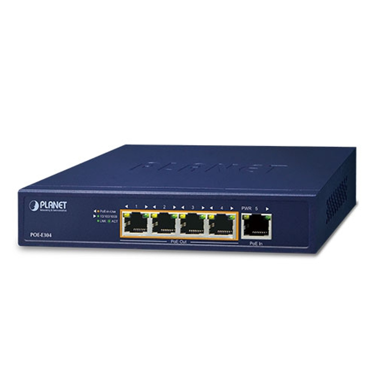 1-Port 802.3bt PoE++ to 4-Port 802.3af/at Gigabit PoE Extender