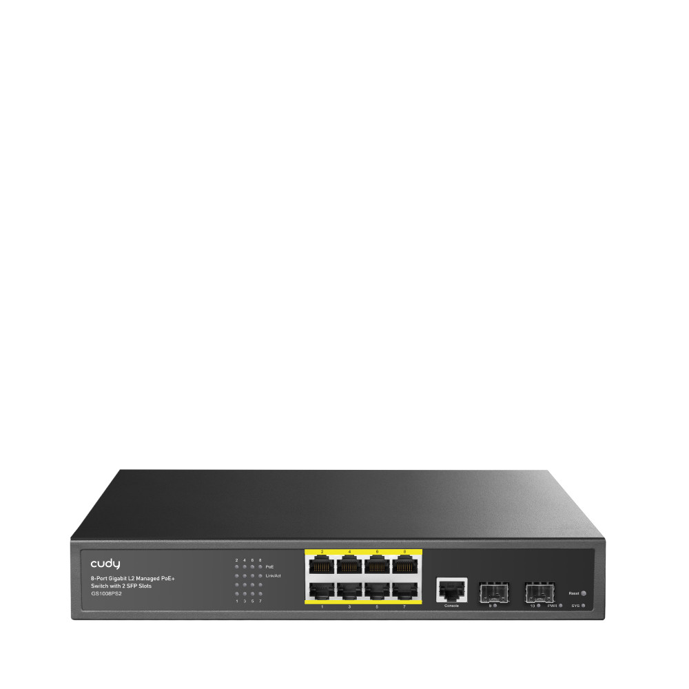 8 x GbE PoE + 2 x 1000Base-X SFP L2 Managed PoE Switch - Indigo ...