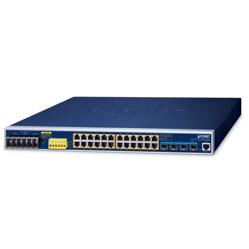 24 x GbE PoE 802.3bt + 4 x 10G SFP+ L3 Managed Industrial PoE Switch 24 x GbE PoE 802.3bt + 4 x 10G SFP+ L3 Managed Industrial PoE Switch