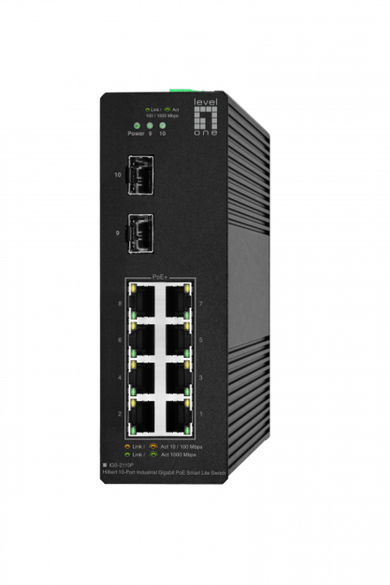 8 x GbE PoE 30W + 2 x SFP L2-Lite Managed Industrial PoE Switch