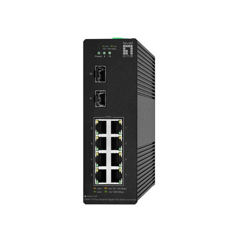 8 x GbE PoE 30W + 2 x SFP L2-Lite Managed Industrial PoE Switch