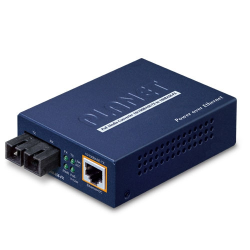 10M/100M RJ45 PoE to 100BASE-FX (SC, SM 15KM) Media Converter