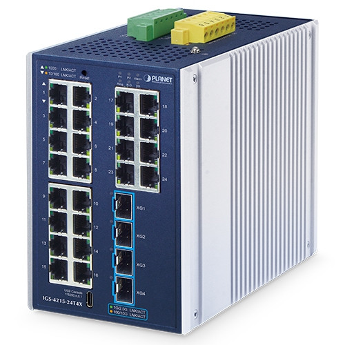 24 x GbE + 4 x 10G L2 Managed Industrial Switch 24 x GbE + 4 x 10G L2 Managed Industrial Switch