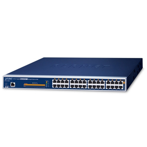16-Port Gigabit IEEE 802.3bt PoE+ 600W Managed Injector Hub