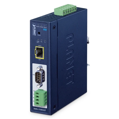 1-Port RS232/RS422/RS485 with 1-Port 100FX SFP Industrial Modbus Gateway