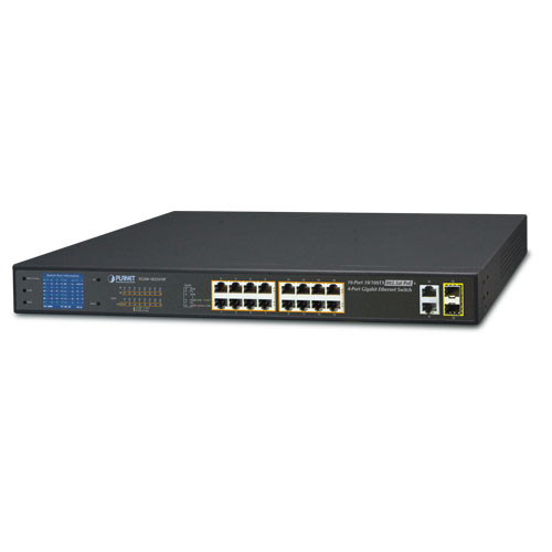 16FE PoE + 2GE/SFP Combo LCD Unmanaged PoE Switch 16FE PoE + 2GE/SFP Combo LCD Unmanaged PoE Switch