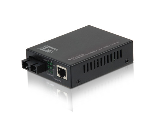 RJ45 to SC Fast Ethernet Media Converter, Single-Mode Fiber, 20km, PoE PD RJ45 to SC Fast Ethernet Media Converter, Single-Mode Fiber, 20km, PoE PD