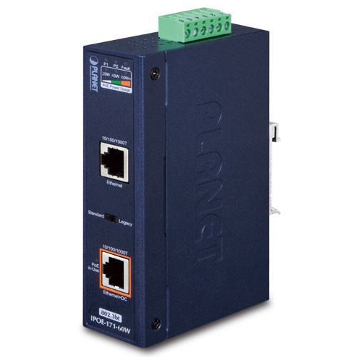 60W Gigabit 802.3bt Industrial PoE Injector 60W Gigabit 802.3bt Industrial PoE Injector