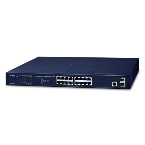 16 x GbE + 2 x 1000Base-X SFP Fanless L2 Managed Switch